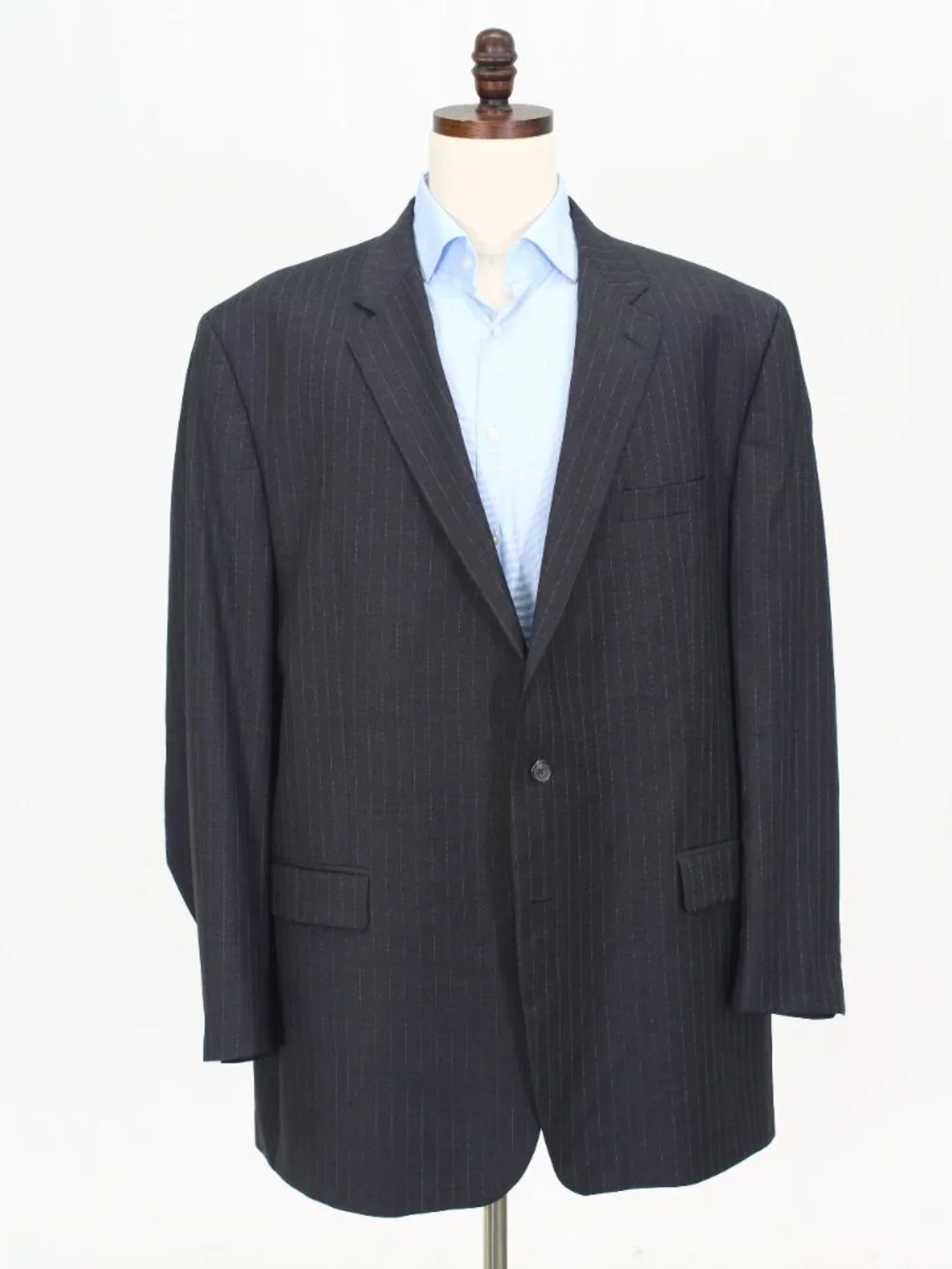 Ralph Lauren 52L 48x33 Gray Full Suit 2-Button Stripe R922